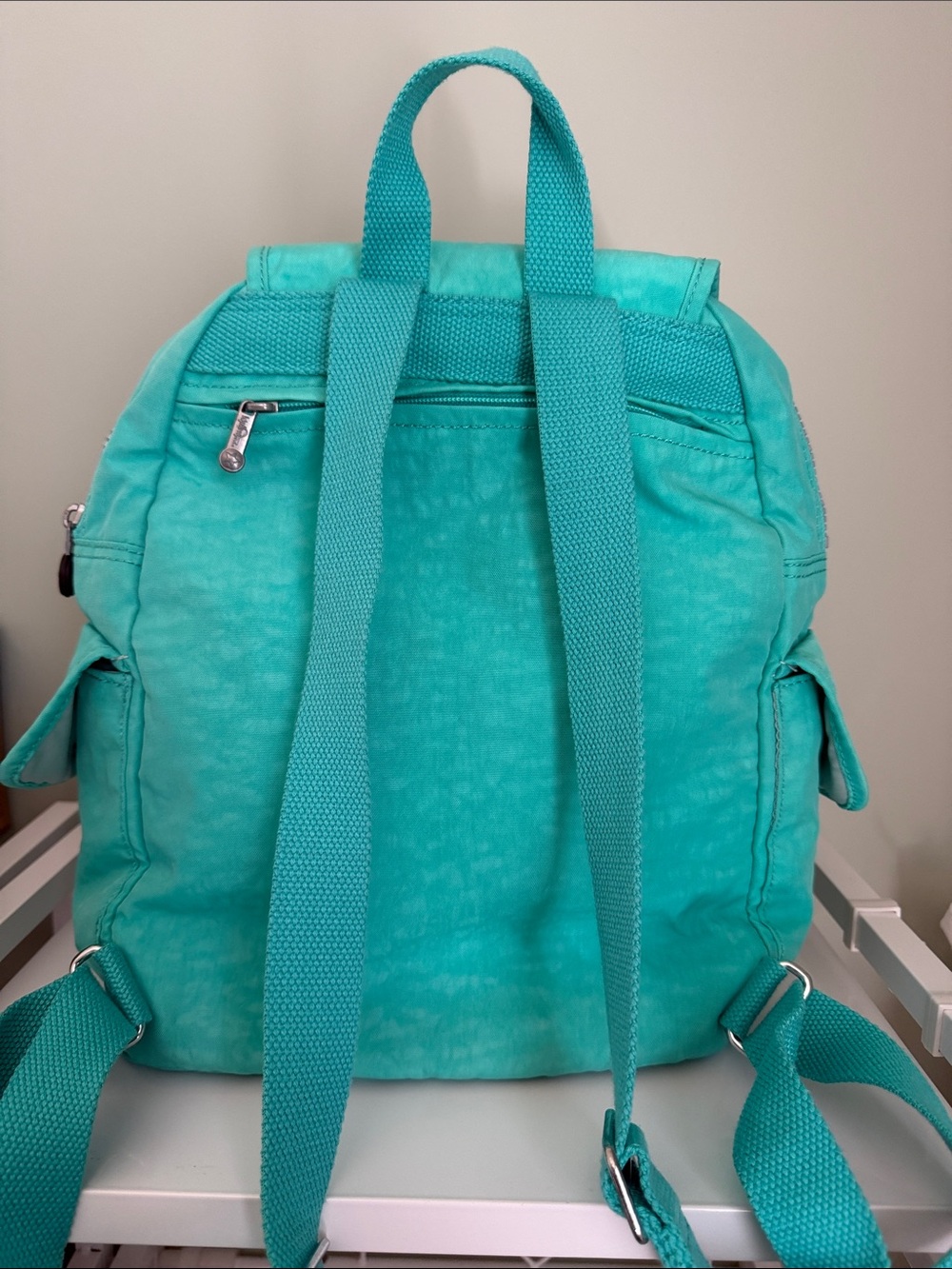 Kipling Turquoise Drawstring Backpack Shoulder Bag - Picture 5 of 6
